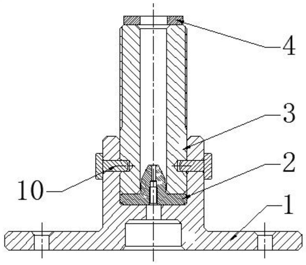 Fuel press-fitting mold for cylinder thin-wall structure projectile body and using method of fuel press-fitting mold