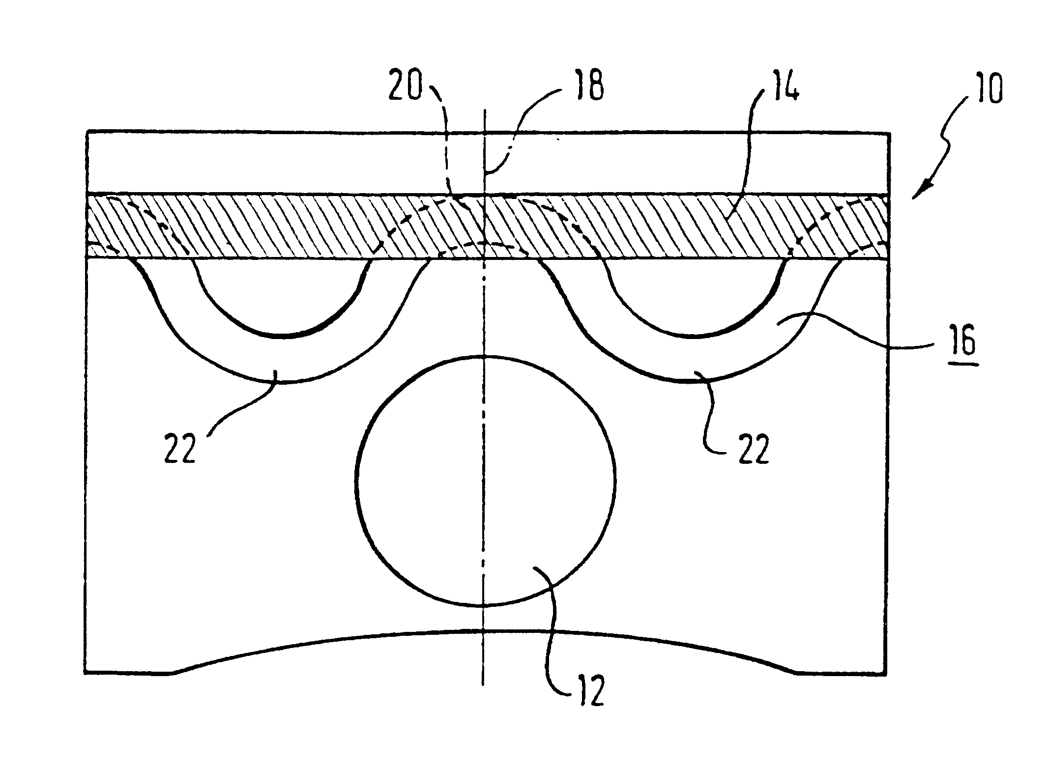 Liquid-cooled piston