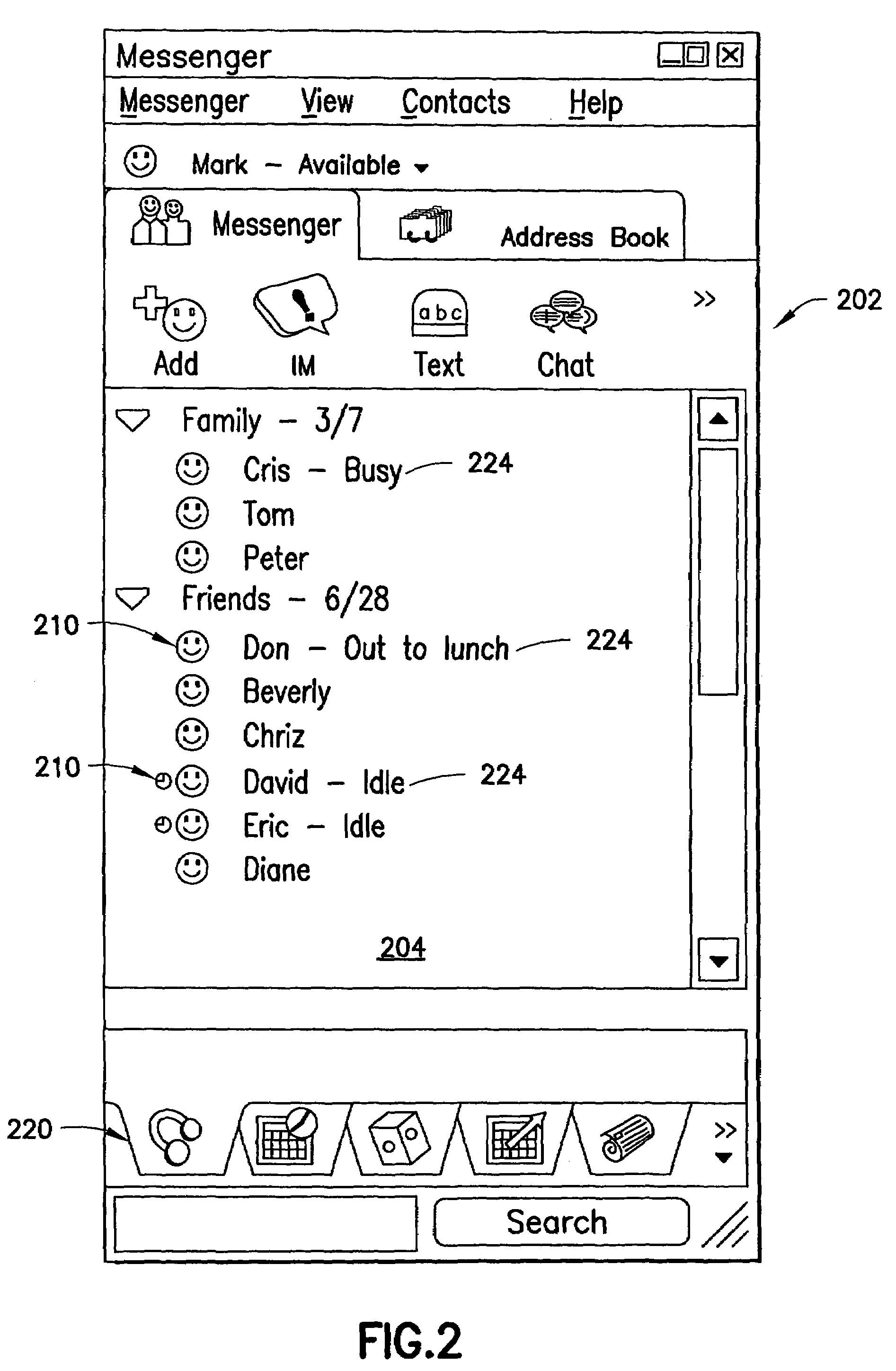 System and method facilitating a shared content experience using enhanced messaging including a displayable status indicator