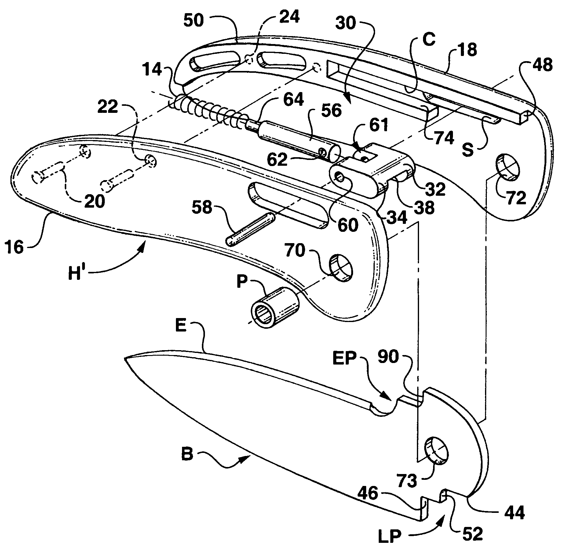 Folding knife with locking blade