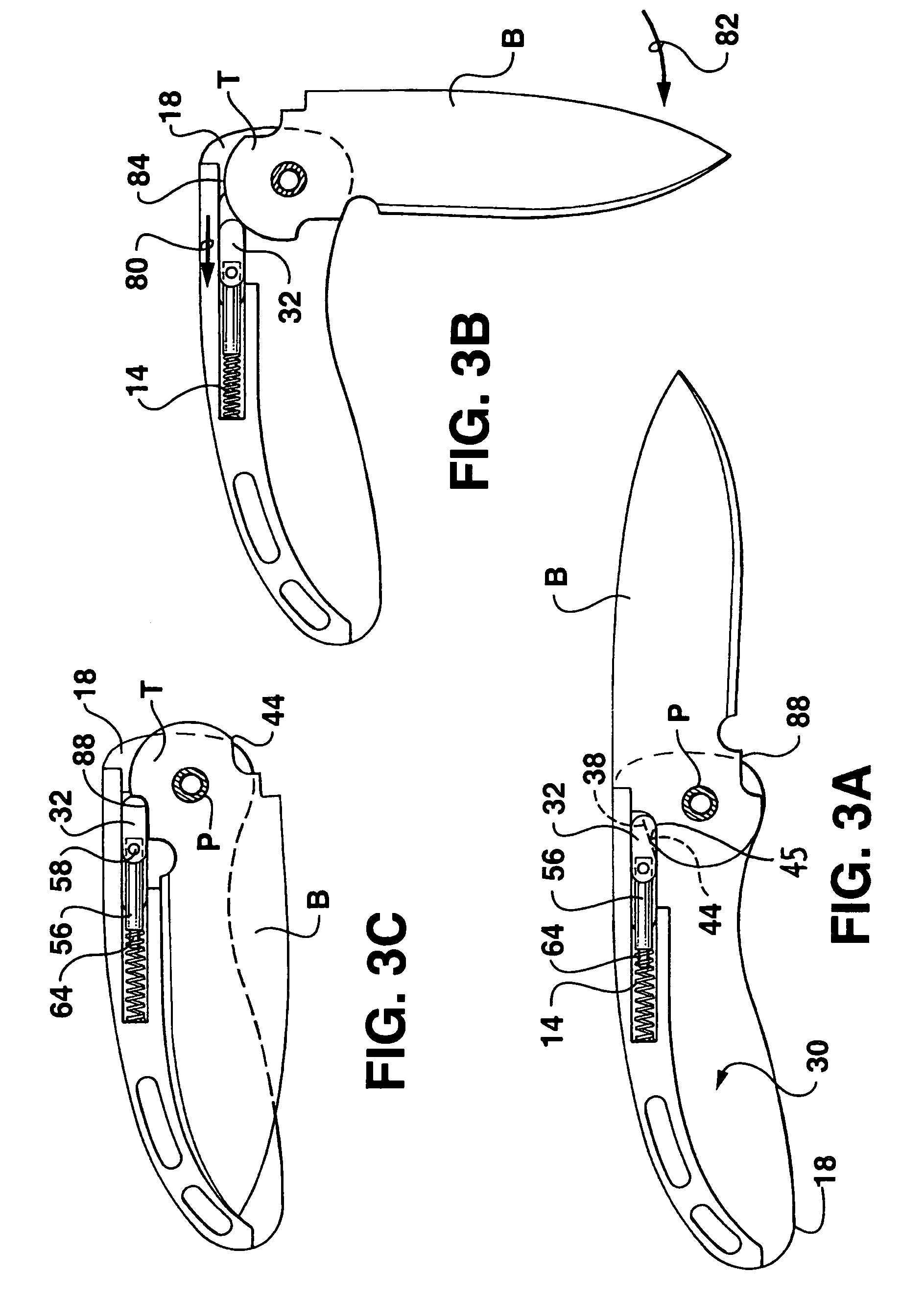 Folding knife with locking blade