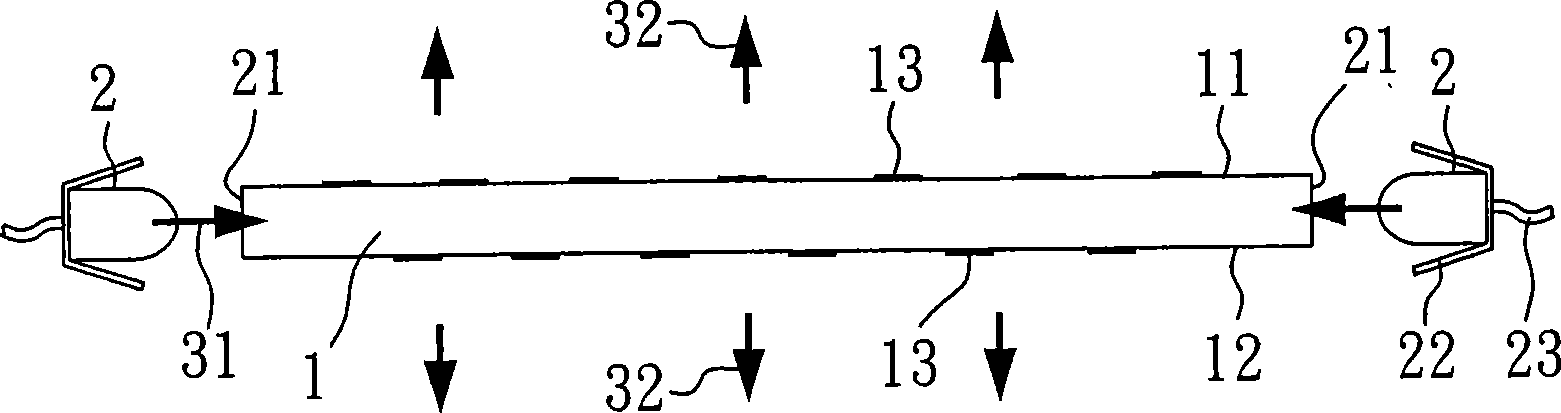 Area light source device and method for making same