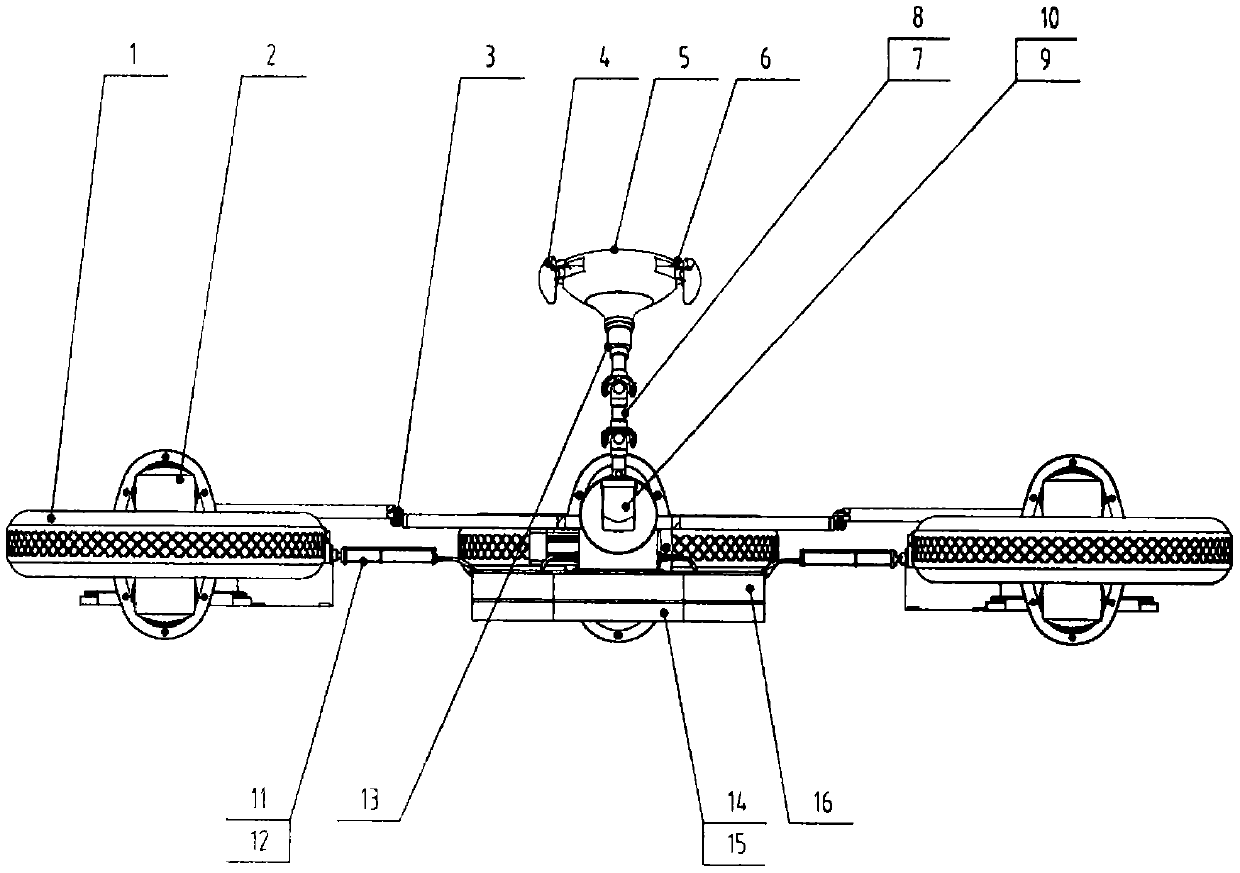 Novel three-rotor amphibious manned aircraft