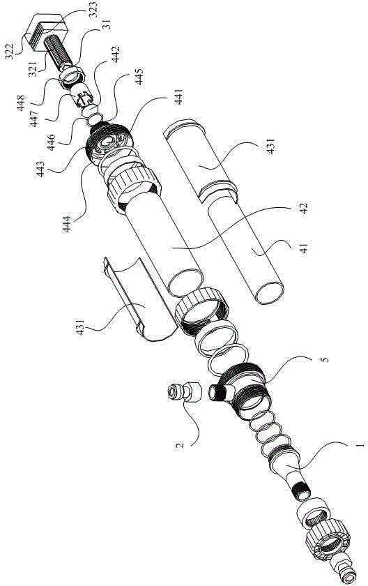 Overflowing-type axial turnover outlet water sterilizing apparatus and water purifying device