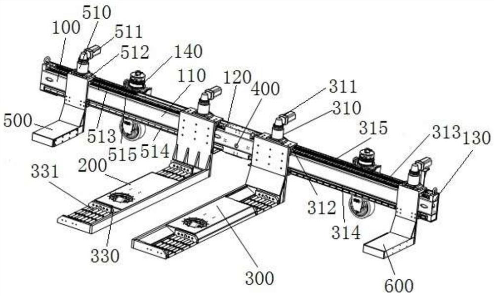 Internal forklift parking robot with blocking arms and parking implementation method of internal forklift parking robot