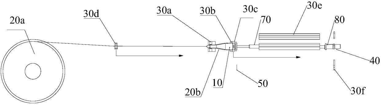 Packaging equipment, sleeving and shrinking machine and packaging method for performing continuous and automatic mesh sleeving of sausage casings