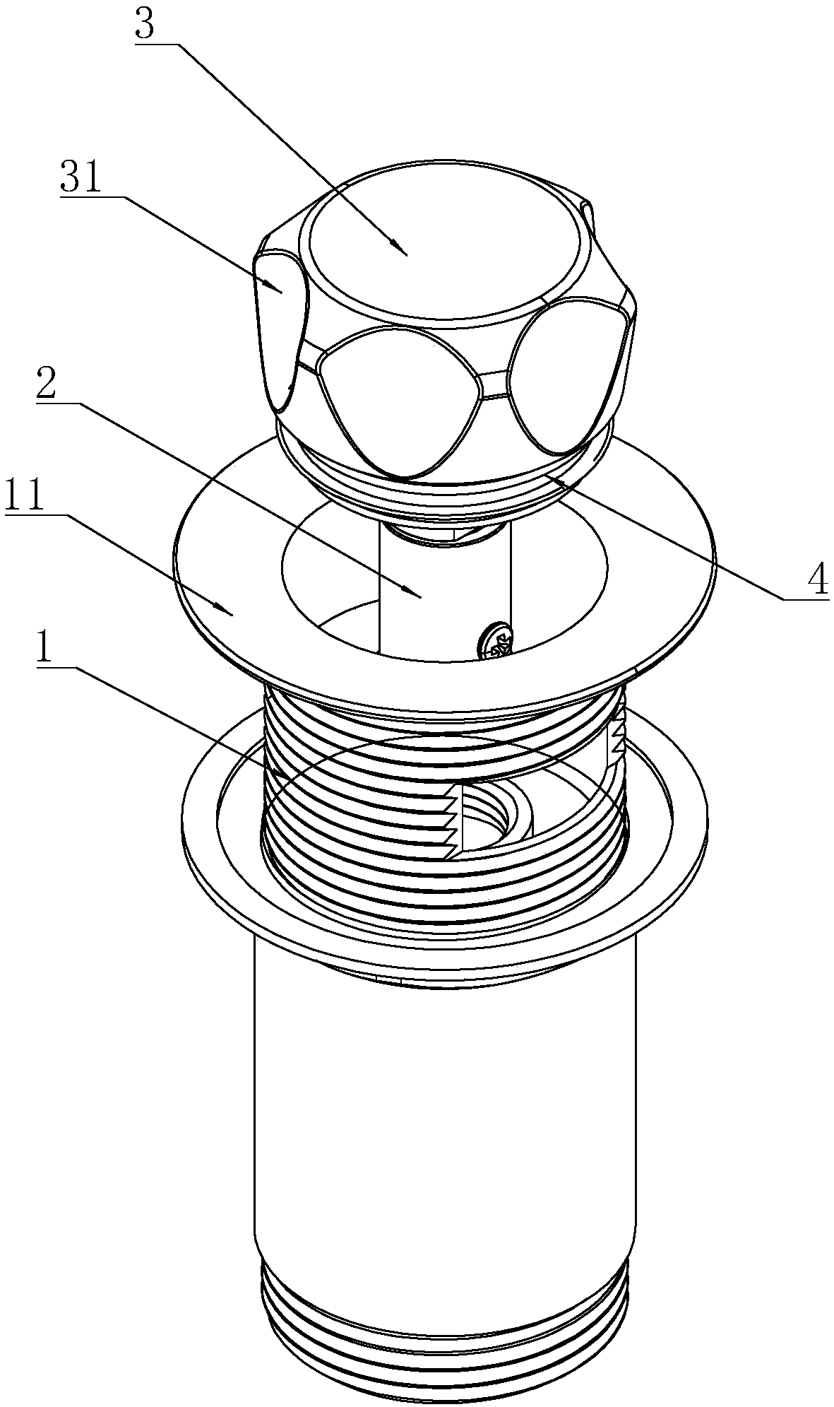 High sealing performance basin draining device