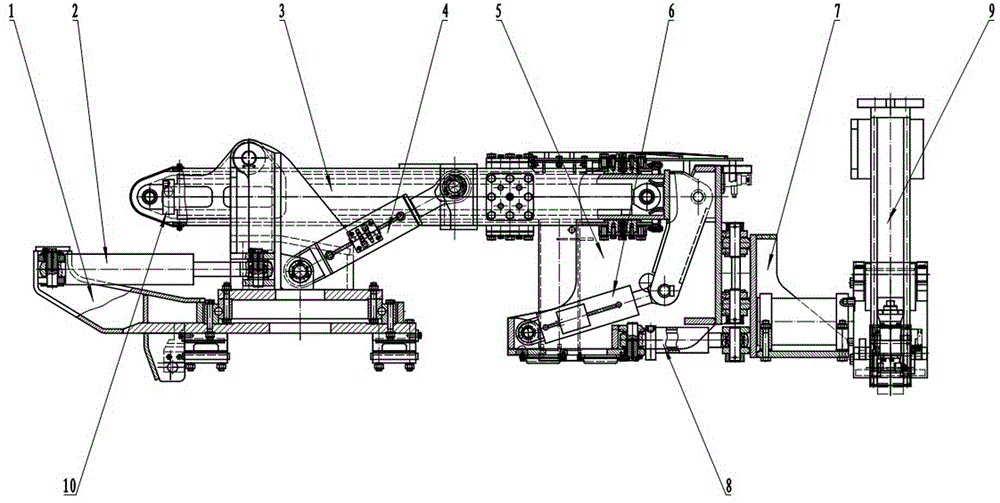 Single-arm onboard roof bolter for underground coal mine