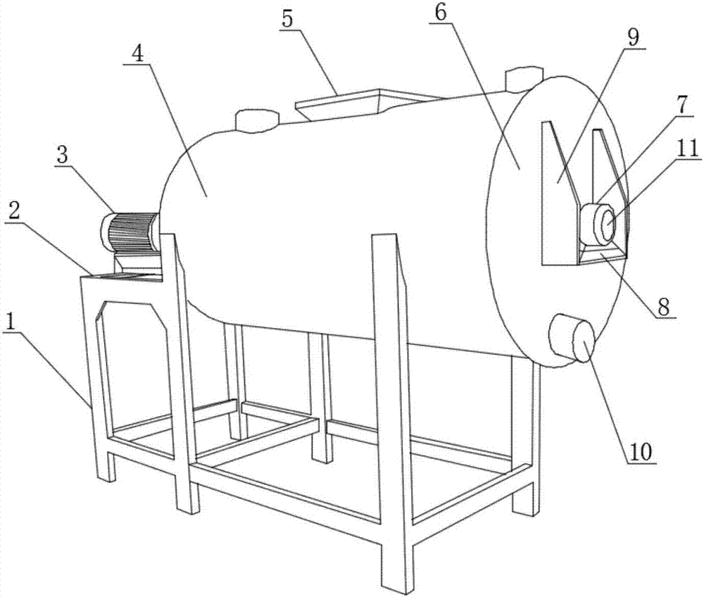 A livestock feed crushing device