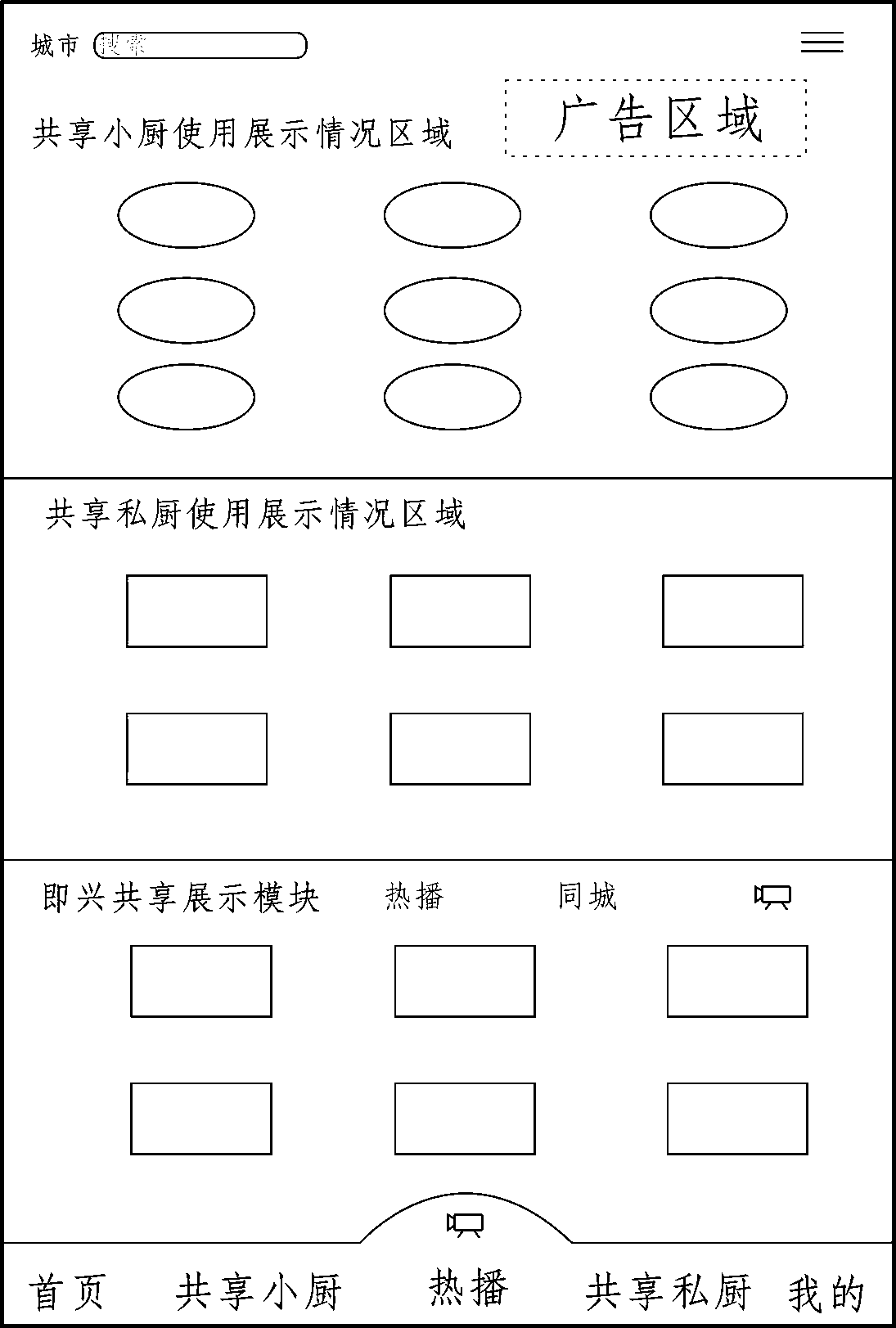 Shared kitchen system and sharing method