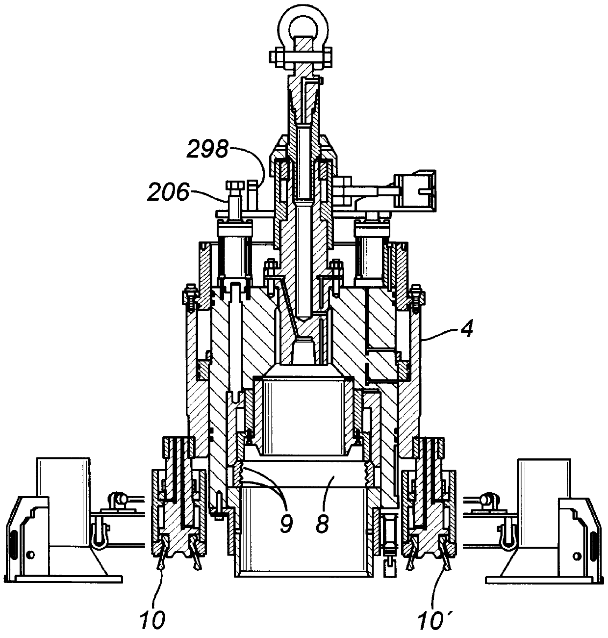 Tree running tool with actuator for latch