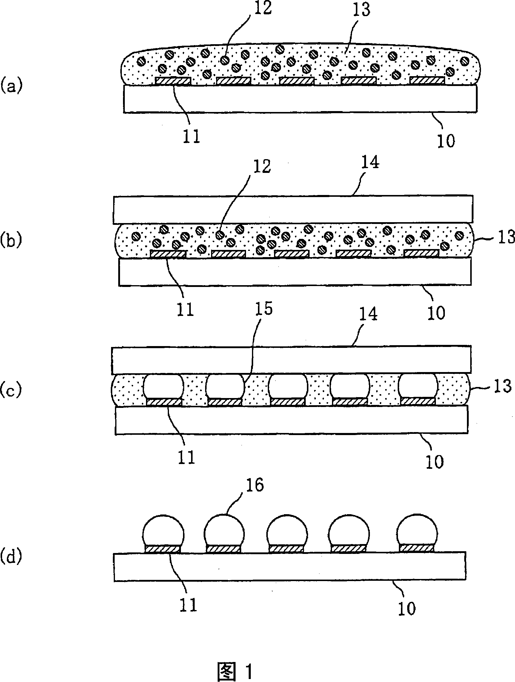 Flip chip mounting method and flip chip mounting element