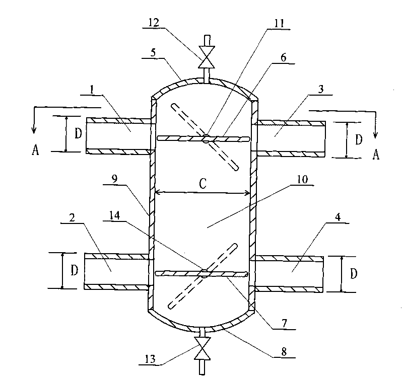 Water mixer capable of bi-directional mixing water and regulating water mixing proportion in heat-supplying running