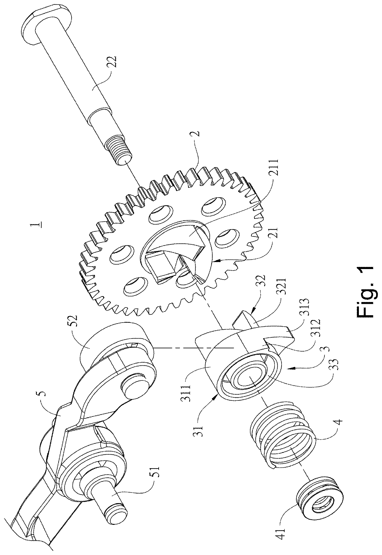 Structure for preventing formation of dead point for cam wheel and strapping device using the same