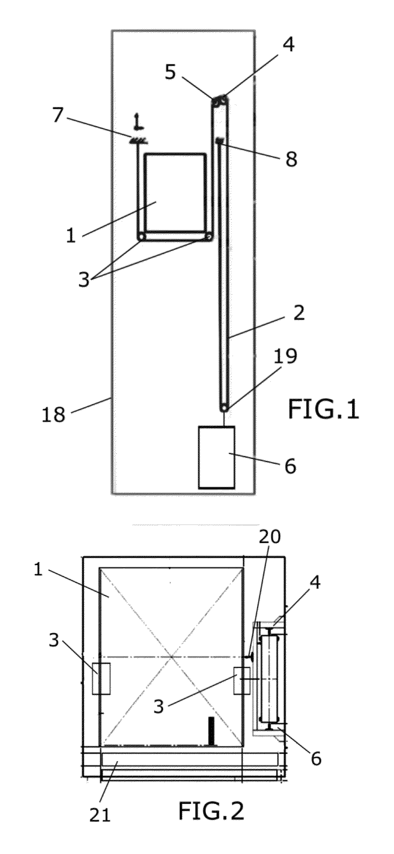 Elevator With Cogged Belt and Pulley and With Counterweight