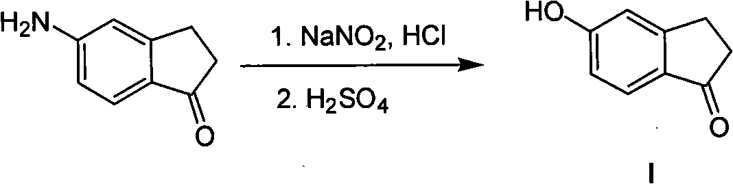 Synthesis method of 5- hydroxide radical-1-indenone