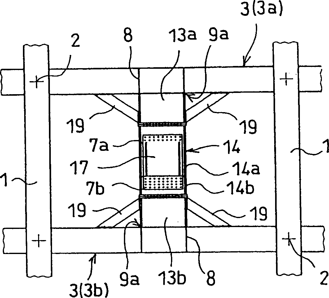 Damping intermediate column and damping structure using same