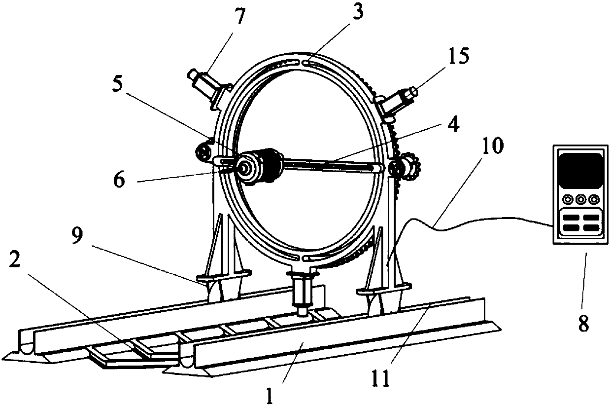 Miniature full cross section drill hole arrangement device for model test and application thereof