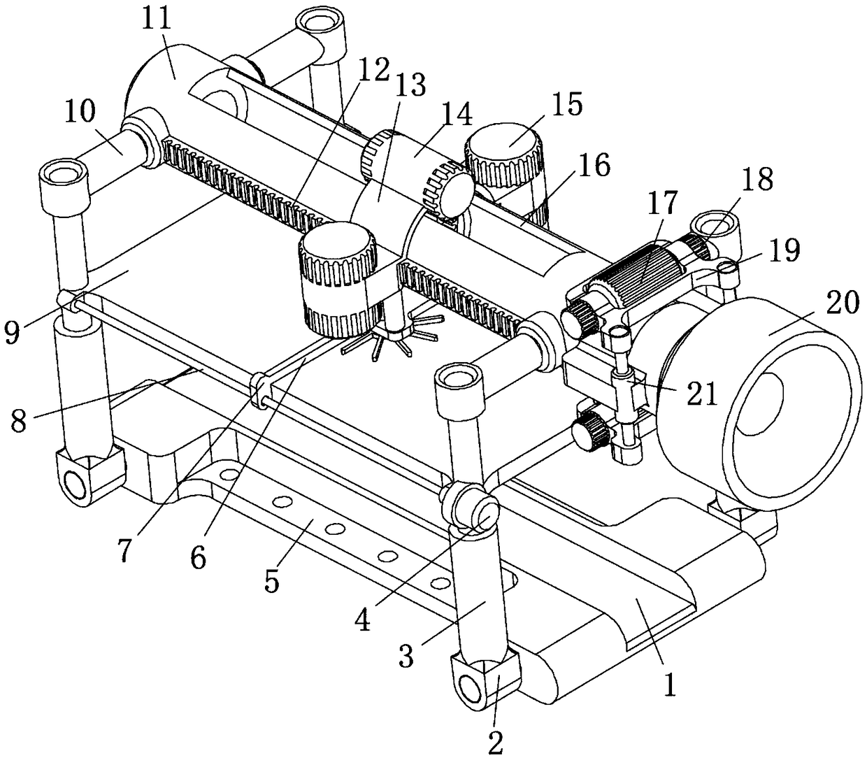 Surface cutting-off device for log treatment