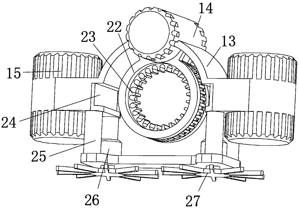 Surface cutting-off device for log treatment