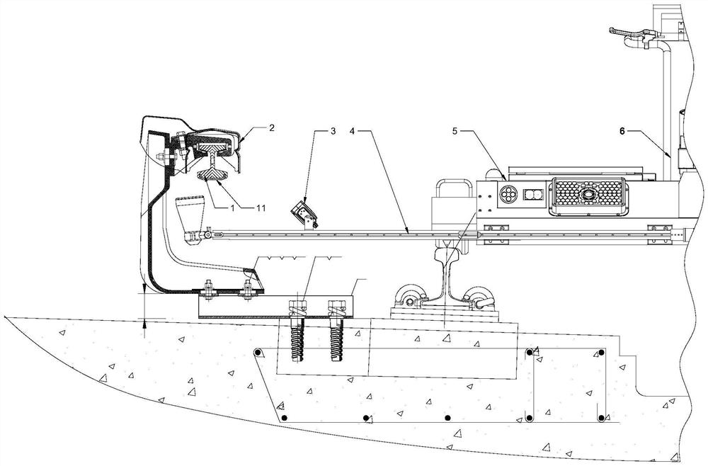 Contact rail spatial position and abrasion measuring method based on image processing