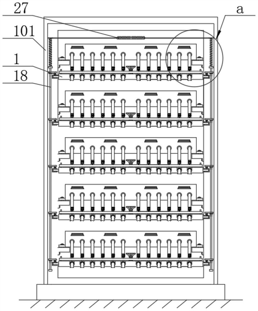 Cabinet cabling rack convenient for limited rotation of electric wire and cabinet