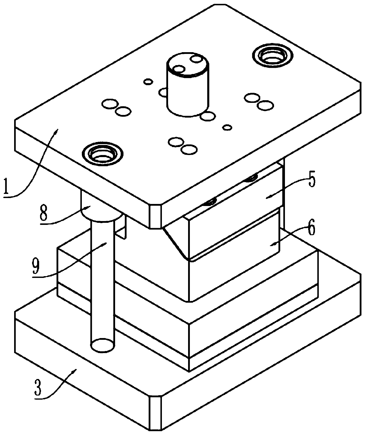 Shaping and edge cutting stamping die