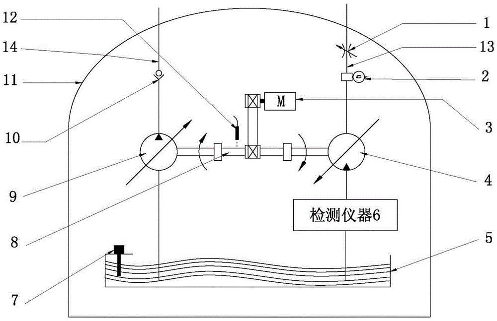 Deep-sea seawater in-situ detection energy-saving seawater sampler and working method