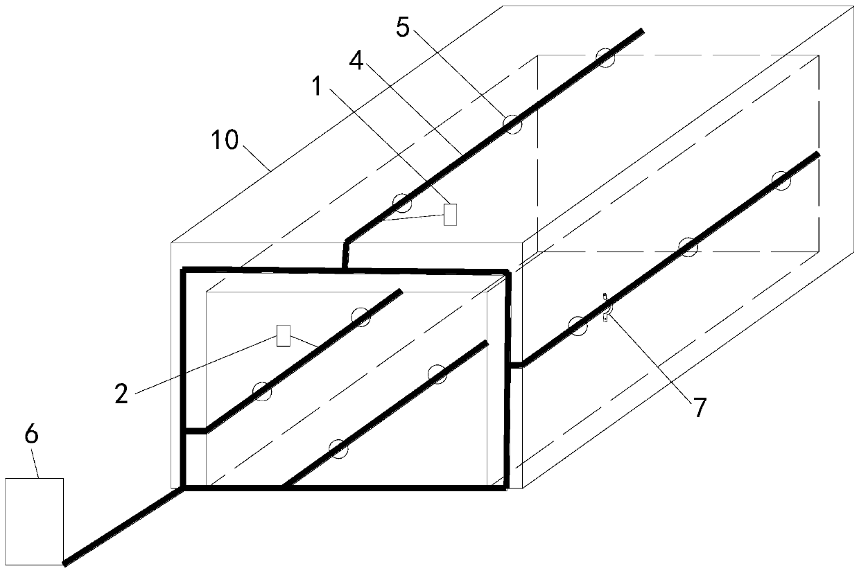 Maintenance adjusting device of mass concrete member and using method of maintenance adjusting device