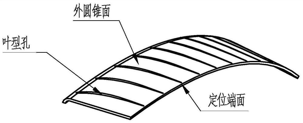 Device and method for detecting uniform distribution positions of blade-shaped holes in thin-wall fan-shaped section