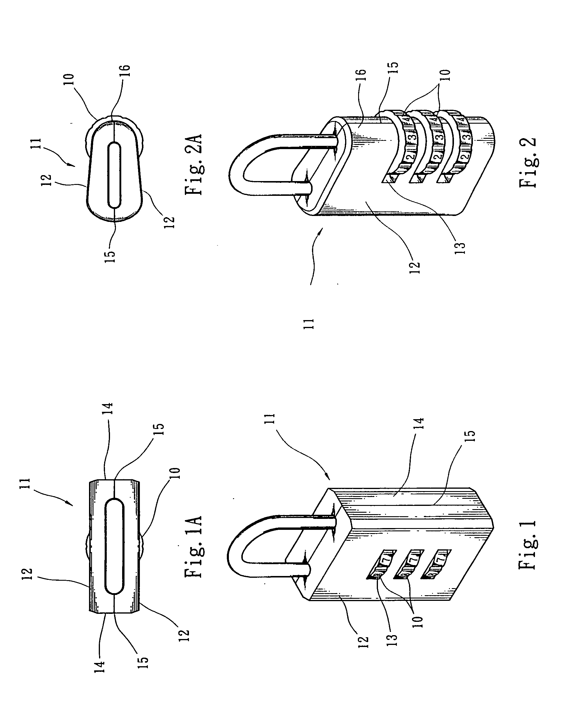 Numeral lock housing structure