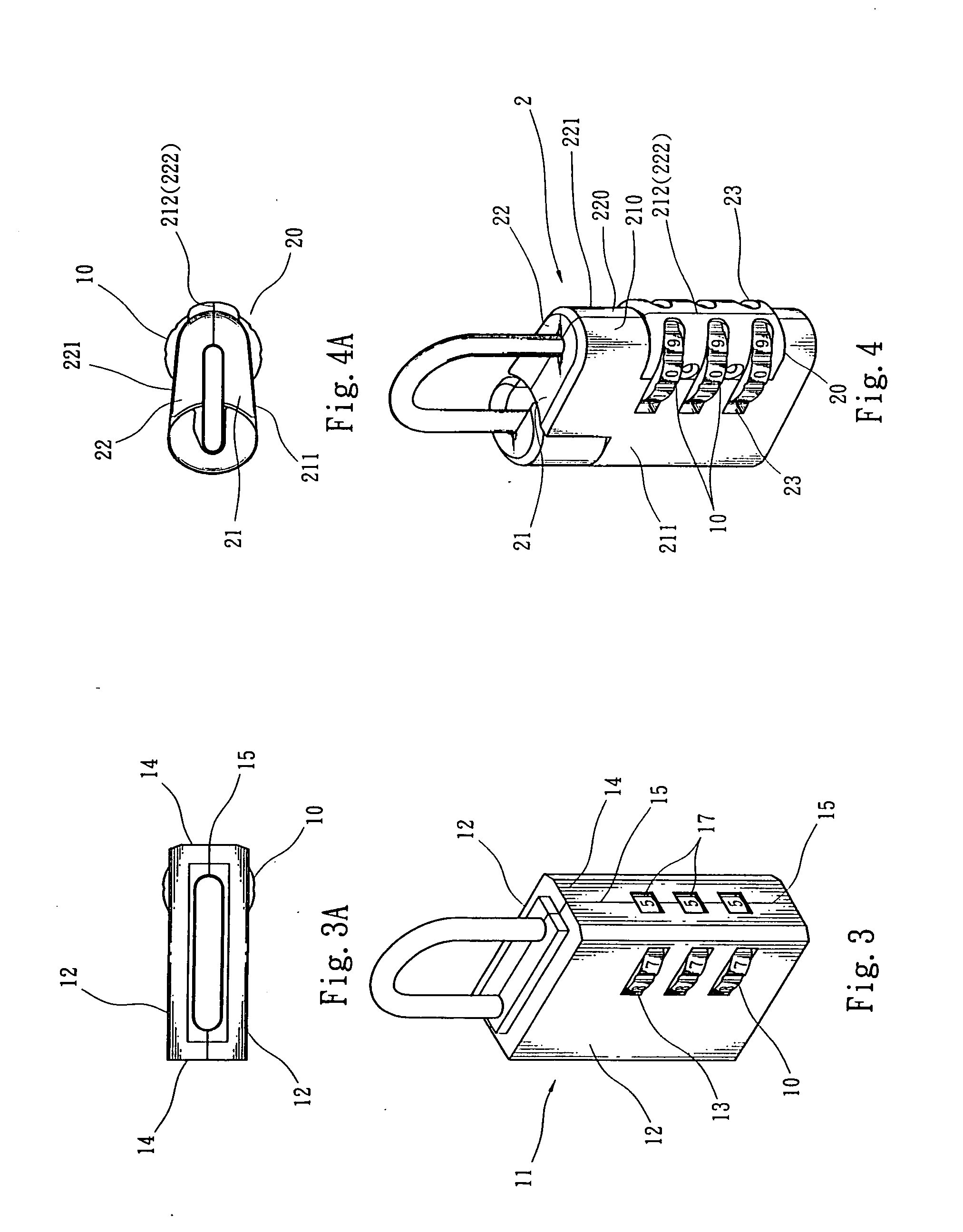 Numeral lock housing structure