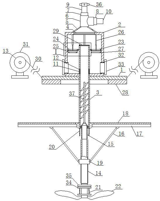 A kind of oxygen increasing equipment for Schizothorax breeding