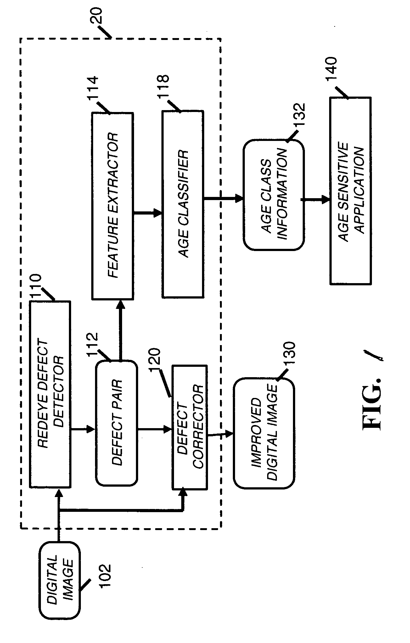 Determining the age of a human subject in a digital image