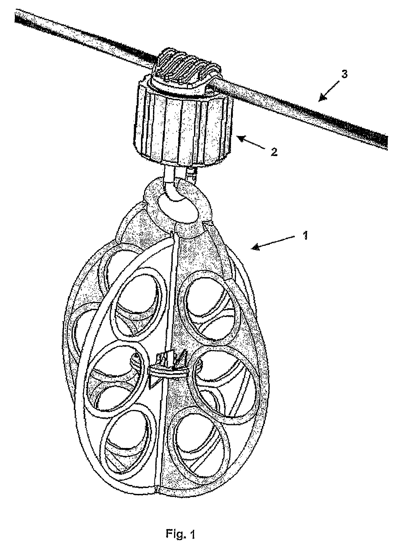 Bird flight diversion device and system for fixing same to overhead wires and cables