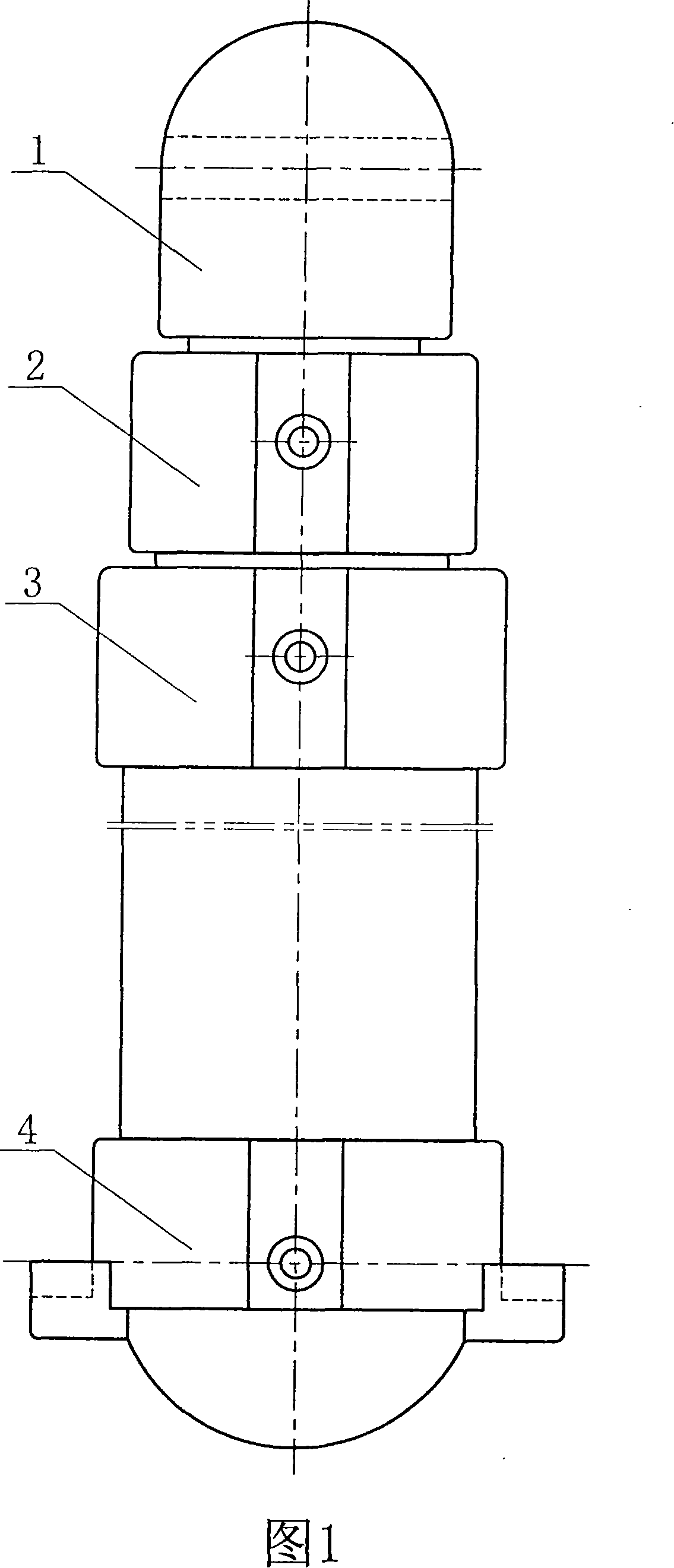 Double extension suspended type hydraulic vertical prop