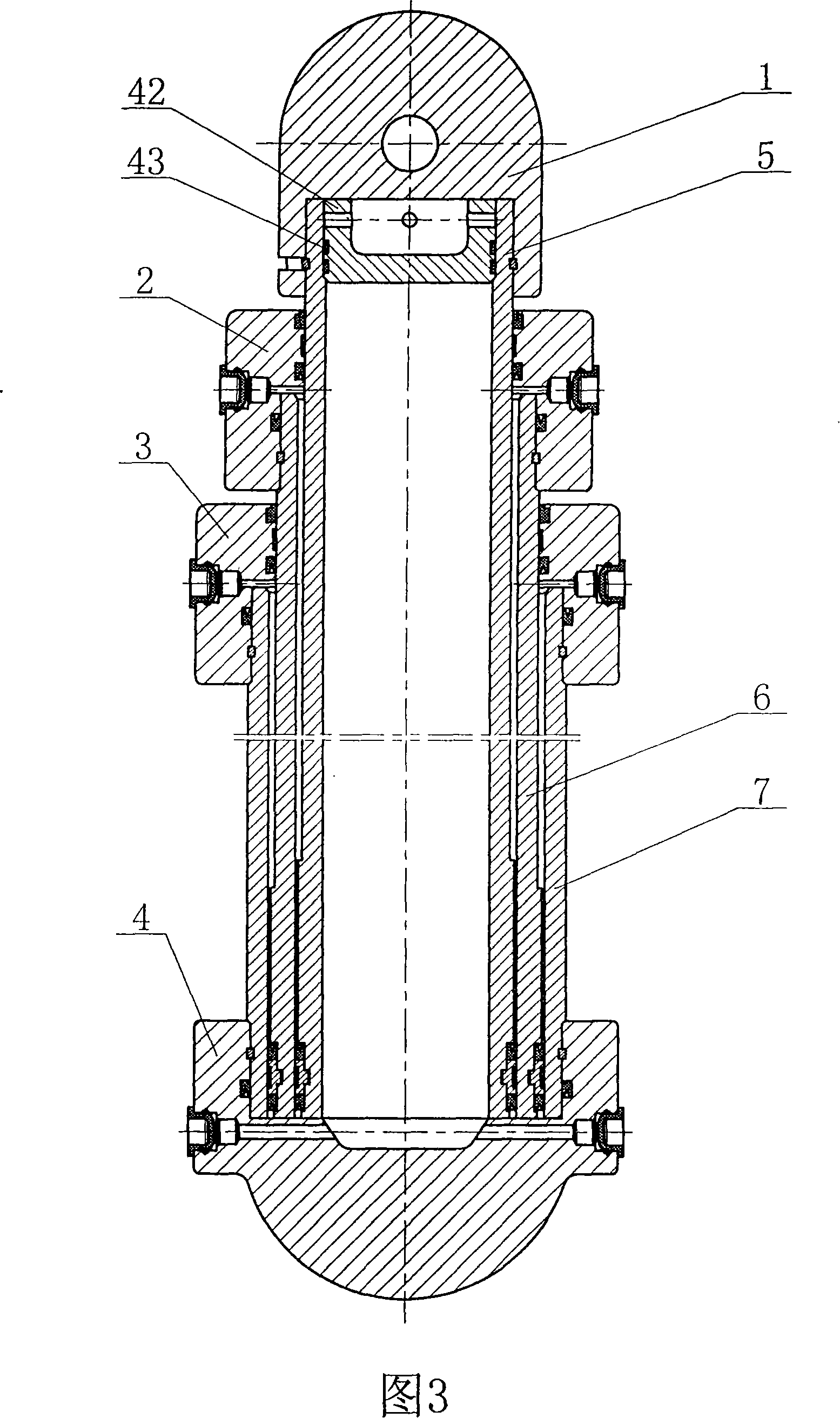 Double extension suspended type hydraulic vertical prop