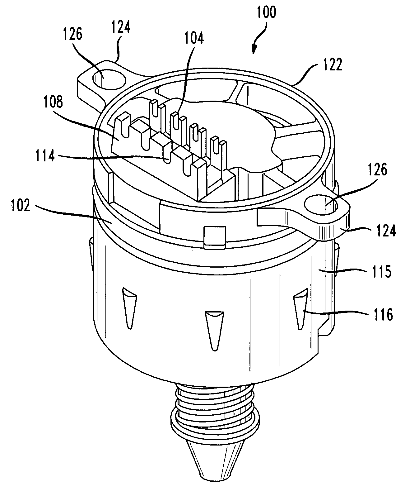 Idle air control valve wire stress relief feature and assembly aids