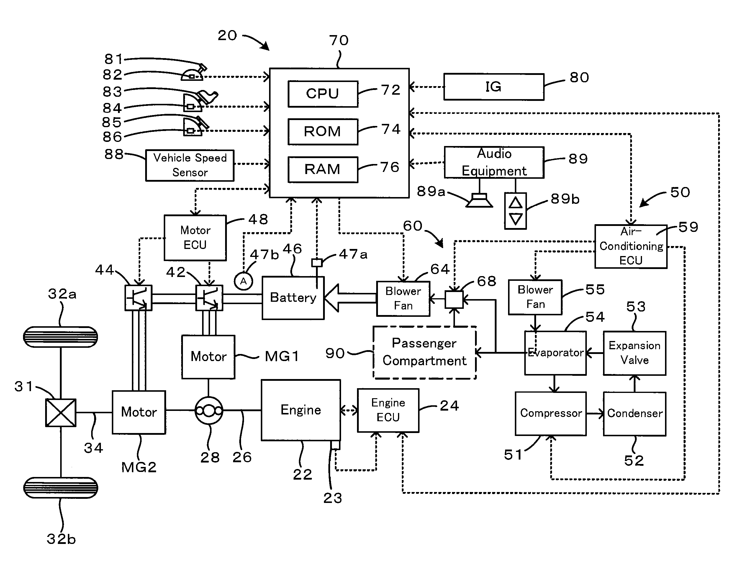 Cooling system, motor vehicle equipped with cooling system, and control method of cooling system