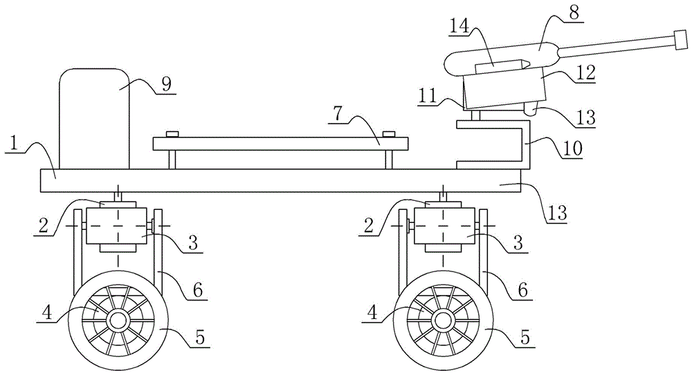 Invasive four-legged wheel type robot