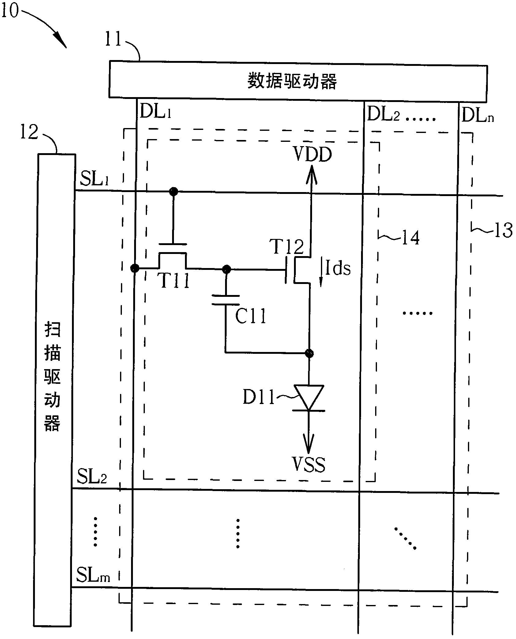 Pixel driving circuit of organic light-emitting diode