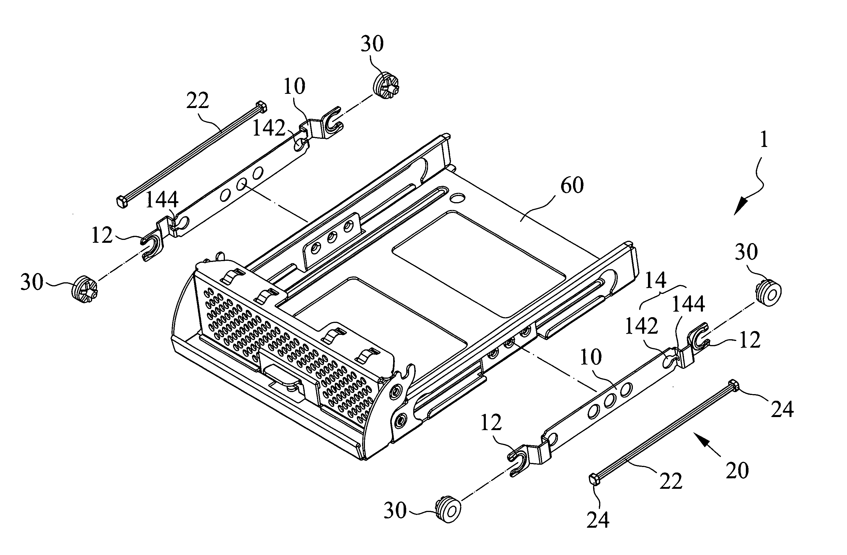 Quick-releasing structure for fastening a hard disk, and hard disk carrier and computer system using the same