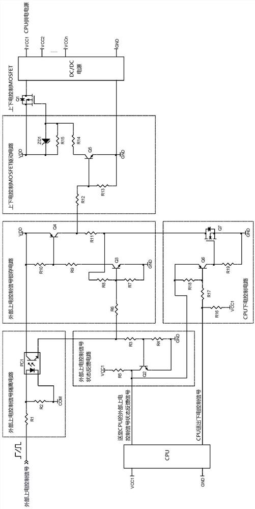 Trigger type power-on and controllable power-off power supply control scheme