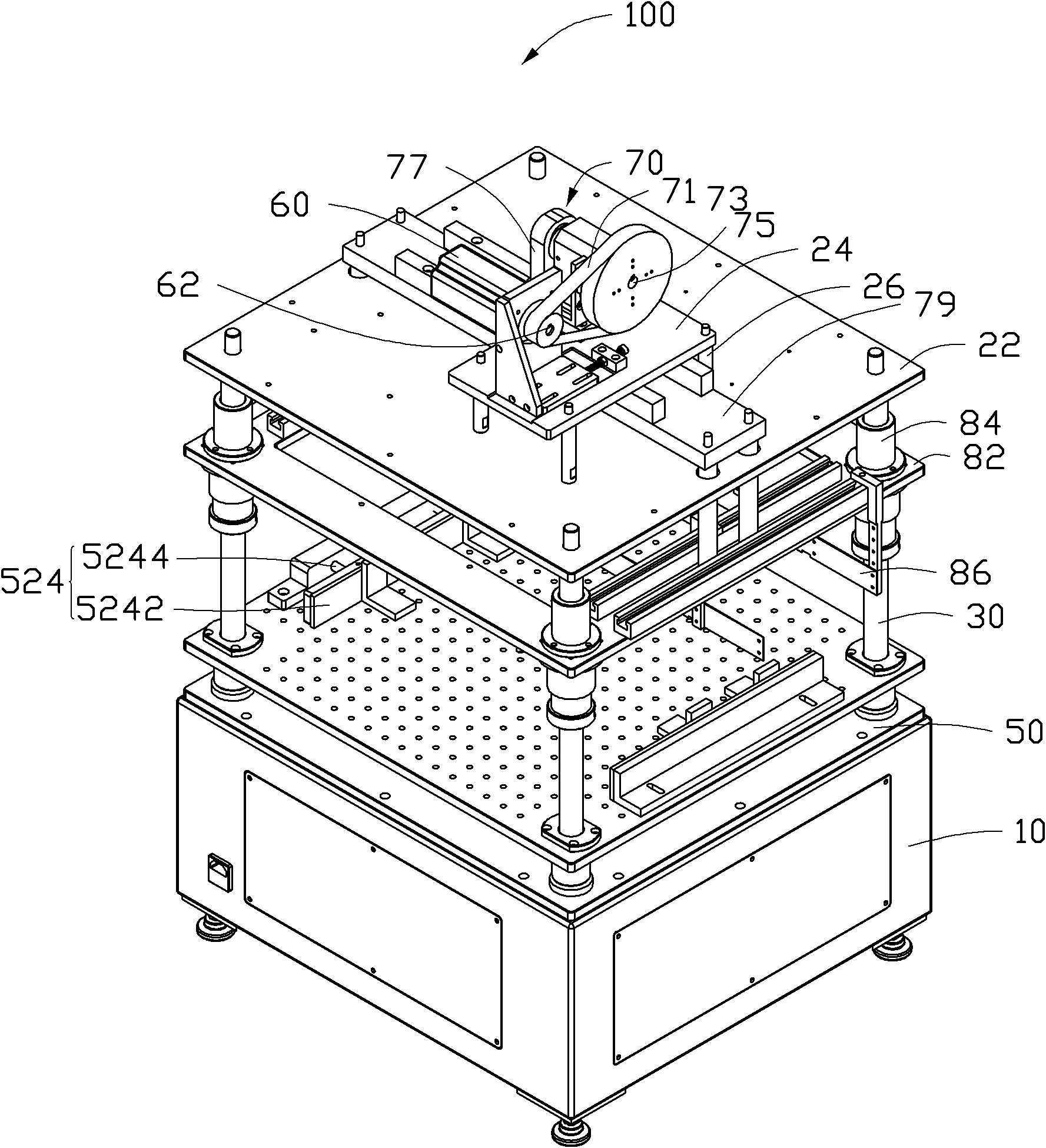 Button durability testing machine