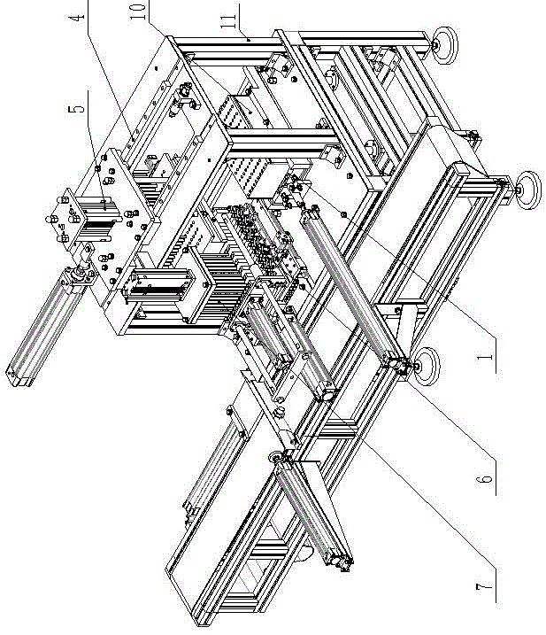 Automatic production equipment of connecting rod type detonator vertical receiving boxes