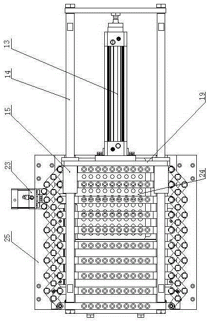 Automatic production equipment of connecting rod type detonator vertical receiving boxes