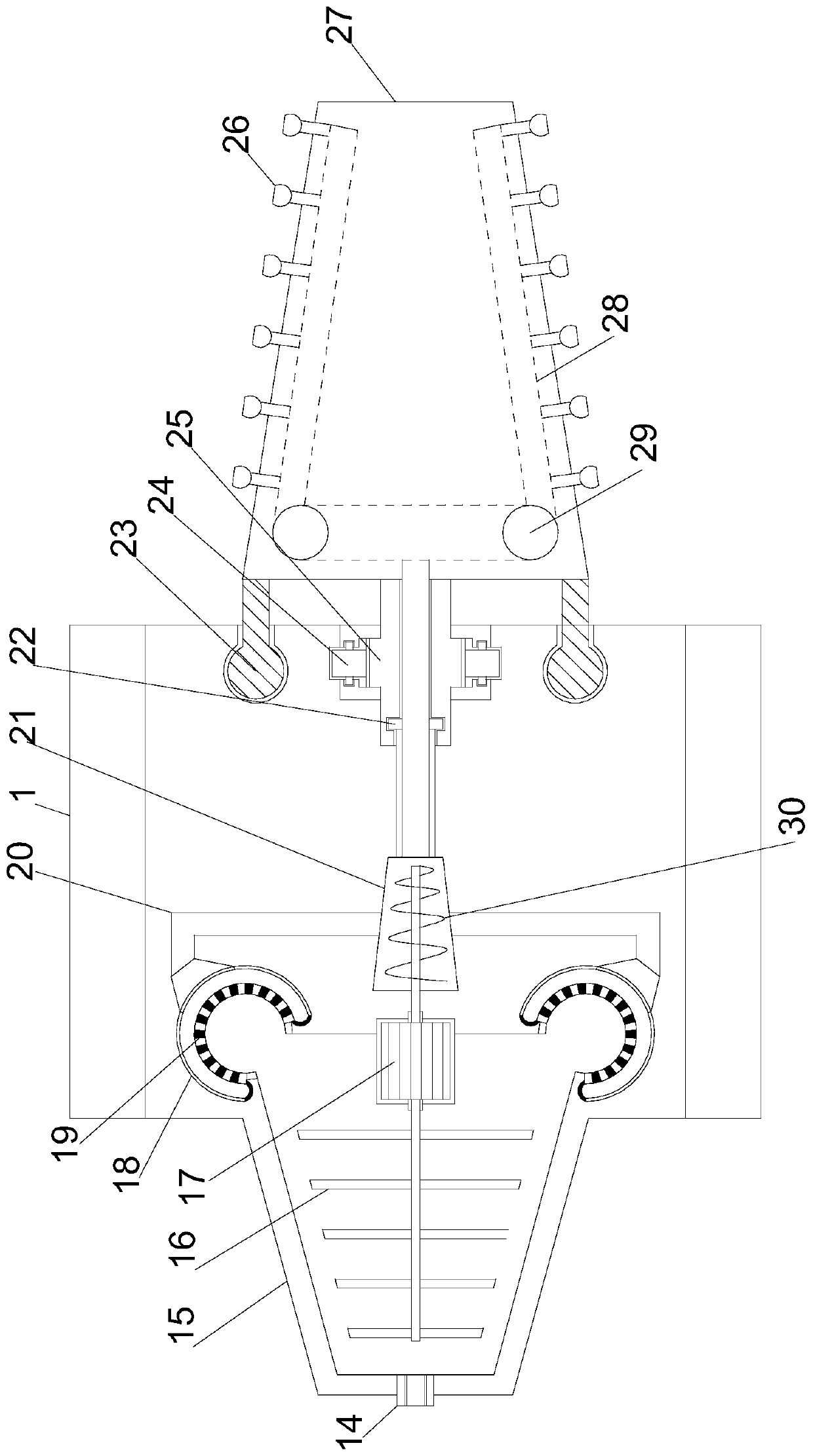 A pipeline inner wall spraying device