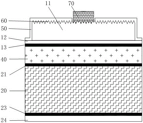 A kind of preparation method and structure of LED film chip with remelting layer