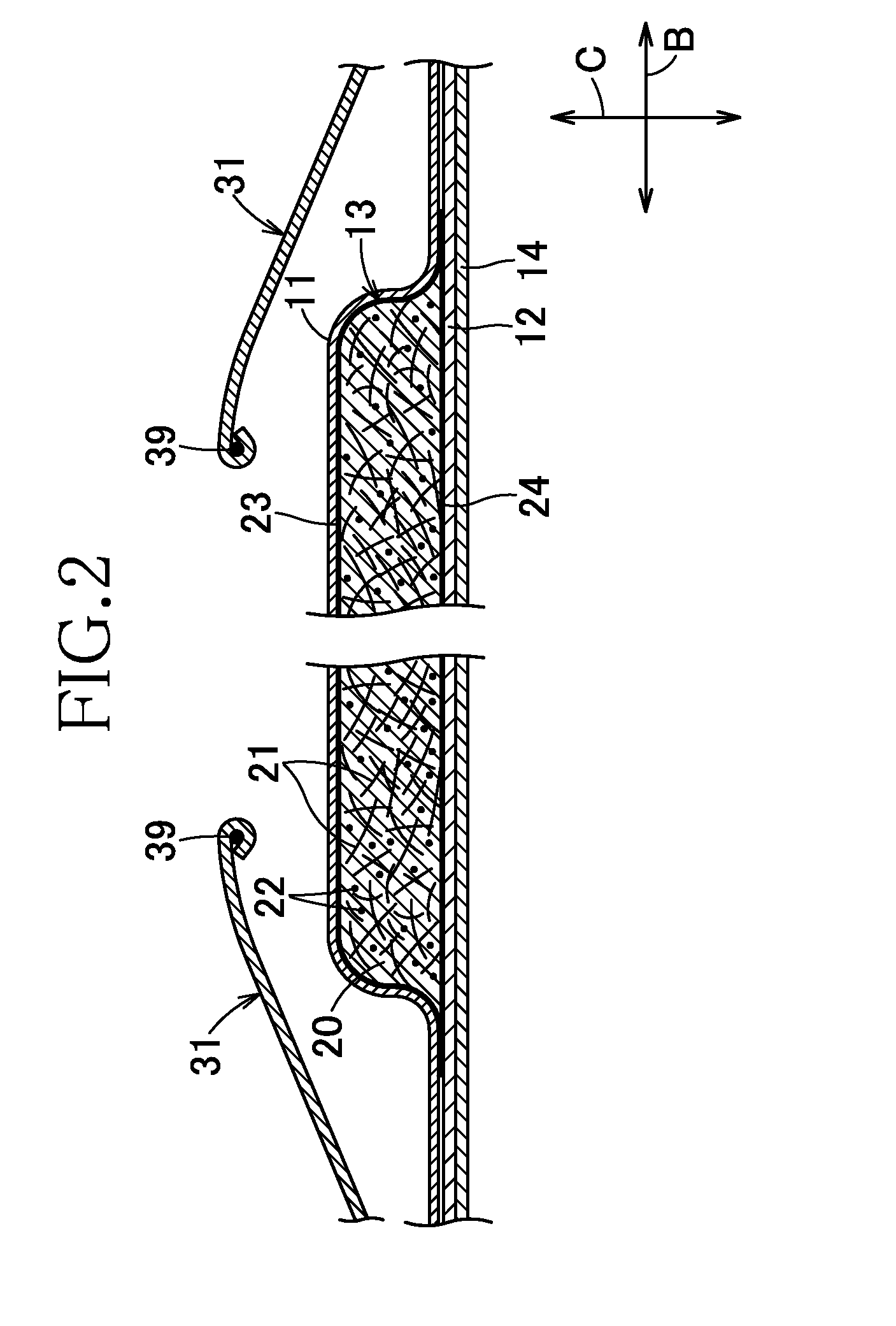 Method for thinning aggregate of water-absorbent material and thin aggregate of water-absorbent material obtained using the method