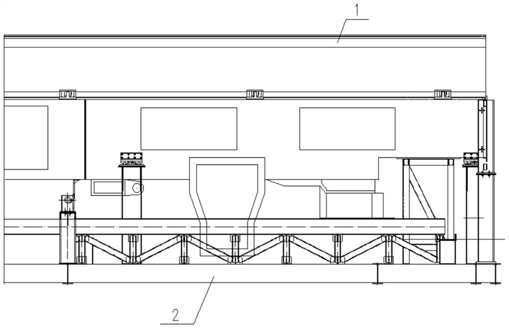 Butt joint device and method for simulation chassis of large cabin body